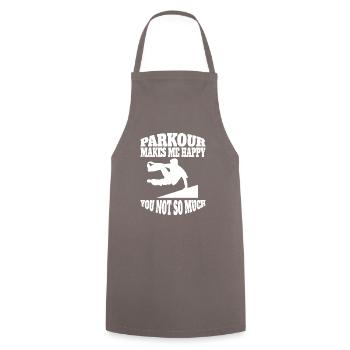 Parkour Runner cadeau Sports extrêmes Parkour Runner - Tablier de cuisine - gris - Devant - AI Model Male 185 dark (185cm)