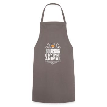 Bourbon Is My Spirit Animal Funny Drinking Whiskey - Cooking Apron - grey - Front - AI Model Male 185 dark (185cm)