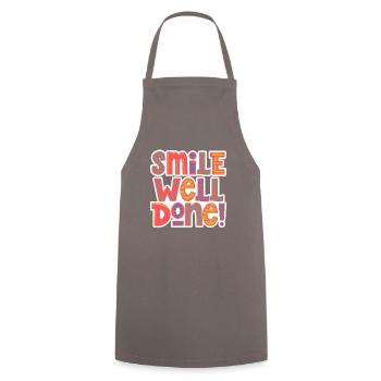 Smile Well Done! - Cooking Apron - grey - Front - AI Model Male 185 dark (185cm)