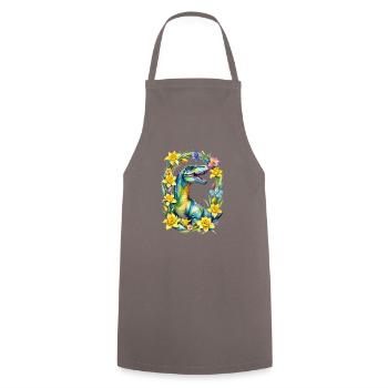 Trex Dinosaur Spring - Cooking Apron - grey - Front - AI Model Male 185 dark (185cm)