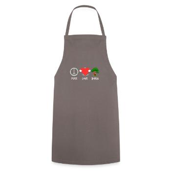 Bonsaï Peace Love - Tablier de cuisine - gris - Devant - AI Model Male 185 dark (185cm)
