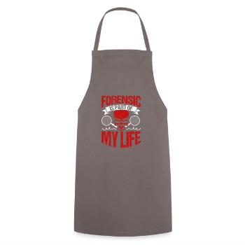 Forensics is part of my life - Cooking Apron - grey - Front - AI Model Male 185 dark (185cm)