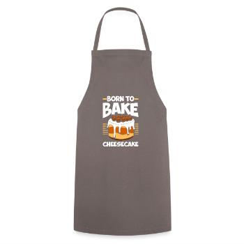 Born To Bake Cheesecake for all cake and - Cooking Apron - grey - Front - AI Model Male 185 dark (185cm)