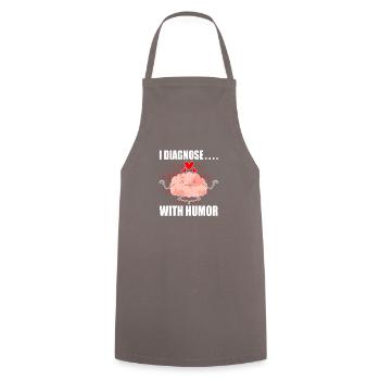 I diagnose with humor - Cooking Apron - grey - Front - AI Model Male 185 dark (185cm)
