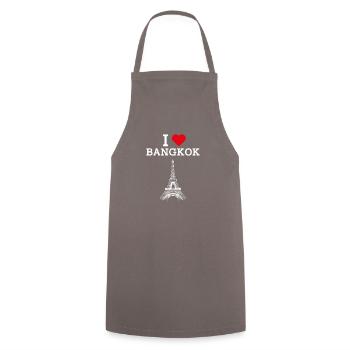 J’aime Bangkok Coeur Drapeau Thaïlande Tour Eiffel - Tablier de cuisine - gris - Devant - AI Model Male 185 dark (185cm)