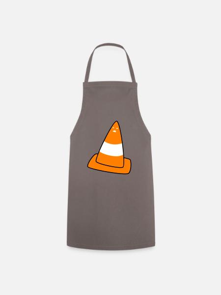 traffic cone with face - Cooking Apron - grey