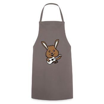 Lapin jouant de la guitare Musique Instrument de loisir amusant - Tablier de cuisine - gris - Devant - AI Model Male 185 dark (185cm)