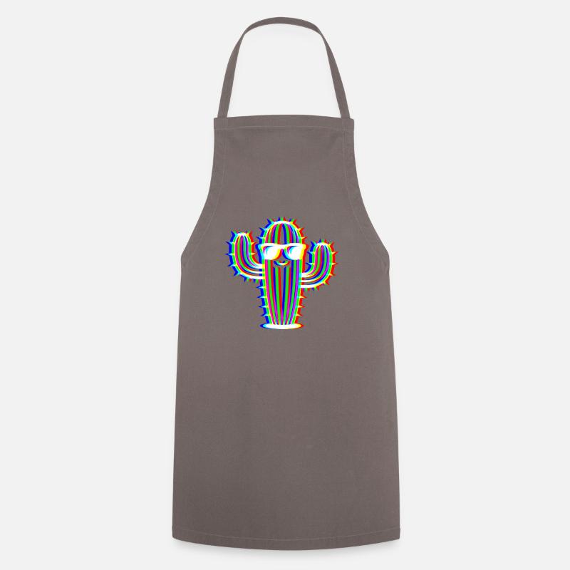 Glitch Cactus – Party & Fun Style - Cooking Apron - grey