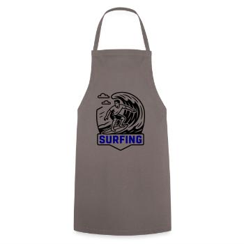 Surfing Symbol Surfer - Cooking Apron - grey - Front - AI Model Male 185 dark (185cm)