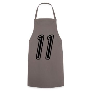 11 Number number - Cooking Apron - grey - Front - AI Model Male 185 dark (185cm)