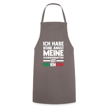 Ich habe keine Angst meine Schwiegermutter ist Ita - Kochschürze - Grau - Vorne - AI Model Male 185 dark (185cm)