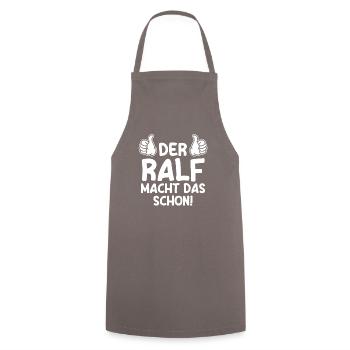 Ralf - Kochschürze - Grau - Vorne - AI Model Male 185 dark (185cm)