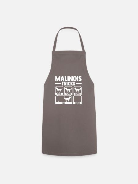 Hund Malinois - Kochschürze - Grau