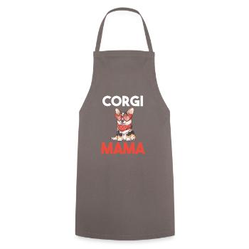 Chien Corgi Mama - Tablier de cuisine - gris - Devant - AI Model Male 185 dark (185cm)