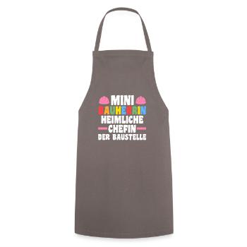 Bauherrin - Kochschürze - Grau - Vorne - AI Model Male 185 dark (185cm)