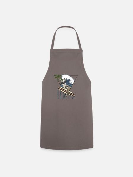 Bring it on Lama & Faultier Surf Art Lifestyle Fun - Kochschürze - Grau