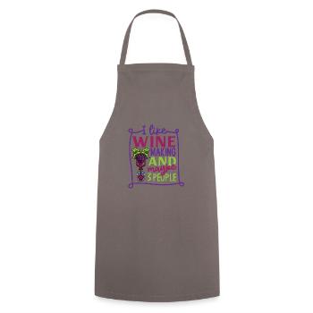 Wine making Wine Maker Wine Lover Wine Fan - Cooking Apron - grey - Front - AI Model Male 185 dark (185cm)