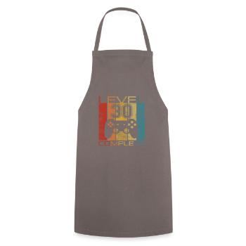 30 Birthday Gamer Niveau 30 Vintage complet - Tablier de cuisine - gris - Devant - AI Model Male 185 dark (185cm)