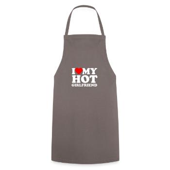 J’aime ma petite amie chaude - Matching - Romance - Tablier de cuisine - gris - Devant - AI Model Male 185 dark (185cm)