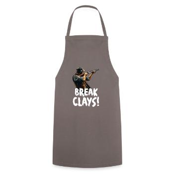 Clay Pigeon Shooting Clay Pigeon Shooting Shooting - Cooking Apron - grey - Front - AI Model Male 185 dark (185cm)