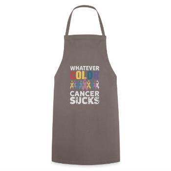 Cancer Sucks Cancer Awareness Cancer Warrior - Cooking Apron - grey - Front - AI Model Male 185 dark (185cm)