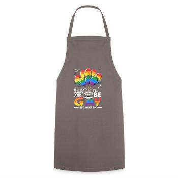 Birthgay Gay Pride Flag Mois de la fierté Egalité des droits - Tablier de cuisine - gris - Devant - AI Model Male 185 dark (185cm)