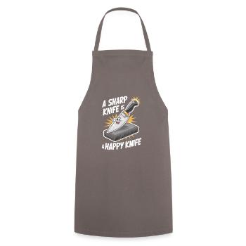 Knife Collector Knife Collection Hunting Fishing - Cooking Apron - grey - Front - AI Model Male 185 dark (185cm)