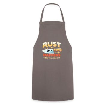 Knife Collector Knife Collection Hunting Fishing - Cooking Apron - grey - Front - AI Model Male 185 dark (185cm)