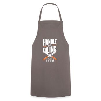 Knife Collector Knife Collection Hunting Fishing - Cooking Apron - grey - Front - AI Model Male 185 dark (185cm)