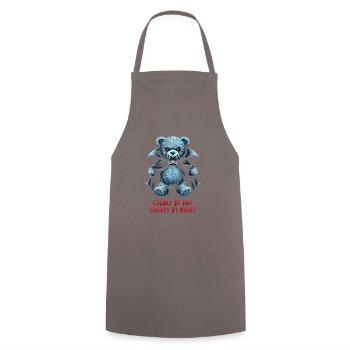 Horror Teddy Bear Clawing Through The Night Horror - Cooking Apron - grey - Front - AI Model Male 185 dark (185cm)