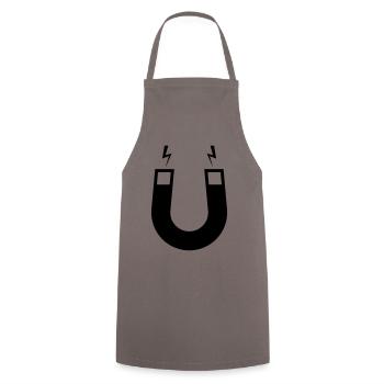 Hufeisen magnet - Kochschürze - Grau - Vorne - AI Model Male 185 dark (185cm)