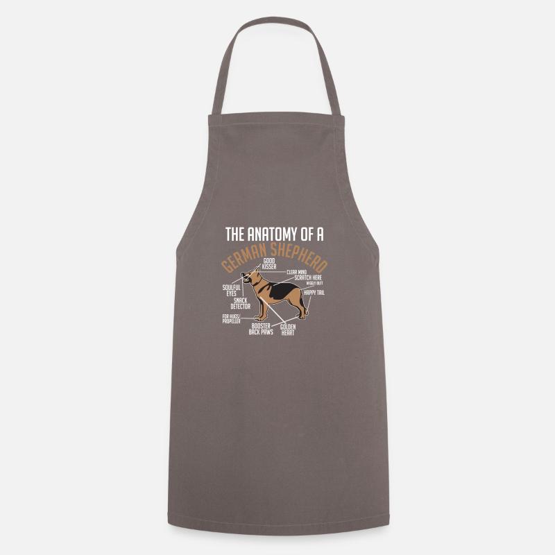 Anatomy German Shepherd - Cooking Apron - grey