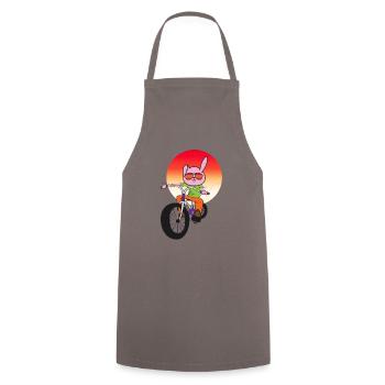 Rabbit on Bicycle Child Kids Child Kid - Cooking Apron - grey - Front - AI Model Male 185 dark (185cm)