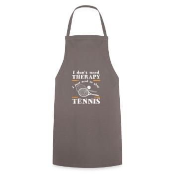 Mieux qu'une thérapie n'est qu'un cadeau de tennis - Tablier de cuisine - gris - Devant - AI Model Male 185 dark (185cm)