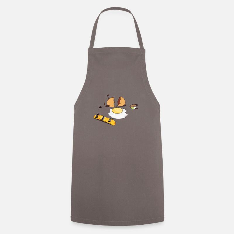 Opened skateboard egg - Cooking Apron - grey