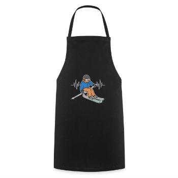 Ski Ski Vacances Saut à Ski - Tablier de cuisine - noir - Devant - AI Model Male 185 dark (185cm)