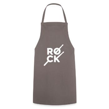 Rock text with drumsticks - Cooking Apron - grey - Front - AI Model Male 185 dark (185cm)