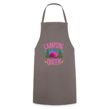 Camping Queen - Camping graphic - Cooking Apron - grey - Front - AI Model Male 185 dark (185cm)
