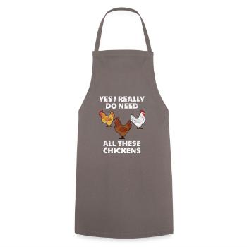 Funny Chicken Farmer - Cooking Apron - grey - Front - AI Model Male 185 dark (185cm)