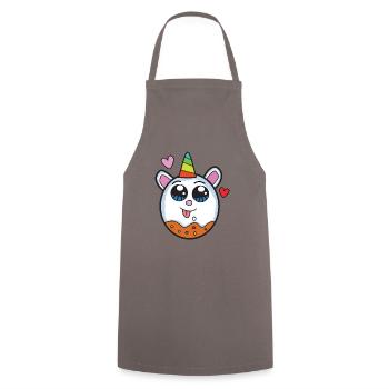 Donut Licorne Kawaii - Tablier de cuisine - gris - Devant - AI Model Male 185 dark (185cm)