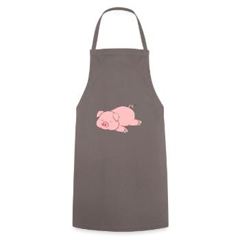 Pig Chill - Kochschürze - Grau - Vorne - AI Model Male 185 dark (185cm)