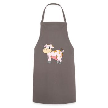 Cow Wink - Kochschürze - Grau - Vorne - AI Model Male 185 dark (185cm)