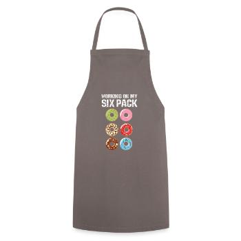 Funny Donut Design - Working on My SIX PACK - Tablier de cuisine - gris - Devant - AI Model Male 185 dark (185cm)