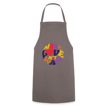 Make Love Not War anti was hippie music festival - Cooking Apron - grey - Front - AI Model Male 185 dark (185cm)