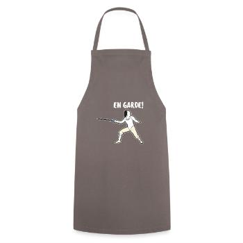 Funny fencing saying fencer fencing art gift - Cooking Apron - grey - Front - AI Model Male 185 dark (185cm)