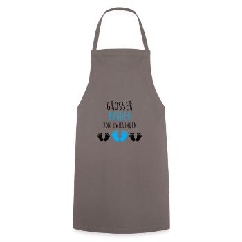 Big brother twins Cool boy baby feet - Cooking Apron - grey - Front - AI Model Male 185 dark (185cm)