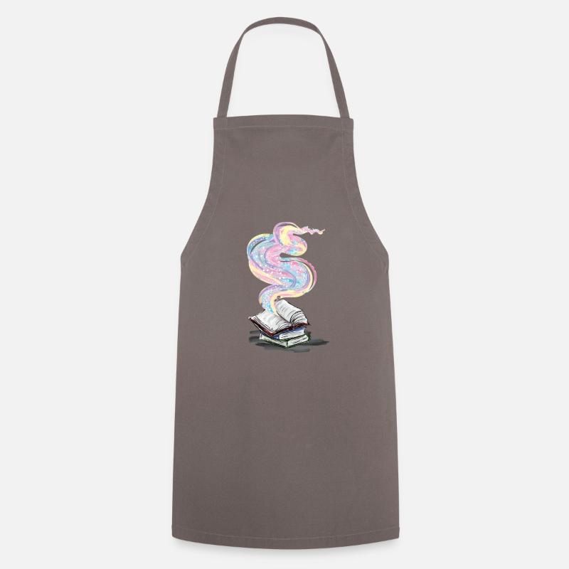 Magic books - reading, book - Cooking Apron - grey