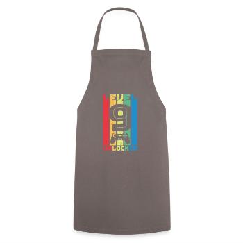 Retro Level 9 Unlocked - Cooking Apron - grey - Front - AI Model Male 185 dark (185cm)