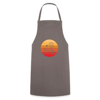 Retro Tennis Rackets Orange Sun - Cooking Apron - grey - Front - AI Model Male 185 dark (185cm)