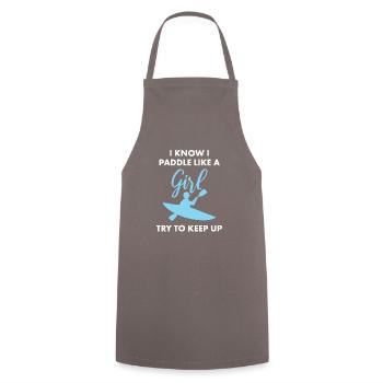 Kayak Kayak Paddle comme une fille - Tablier de cuisine - gris - Devant - AI Model Male 185 dark (185cm)